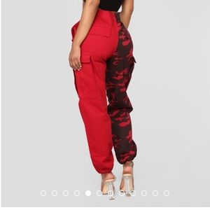 ***SOLD*** NWT Fashion Nova Red Cargo Pants